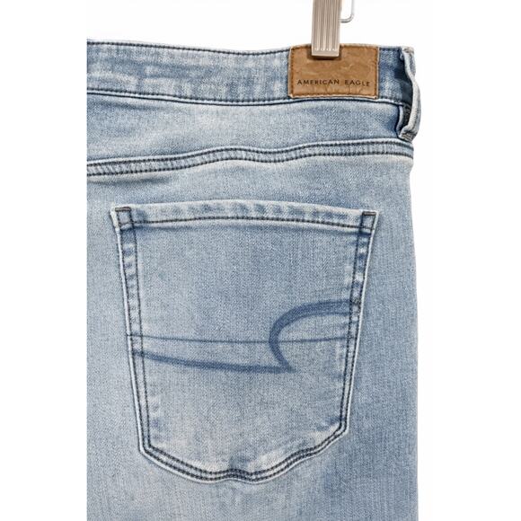 American Eagle Jegging Jeans Women 14 Light Wash Y2K Stretch 33x27.5 Ankle - Picture 8 of 10